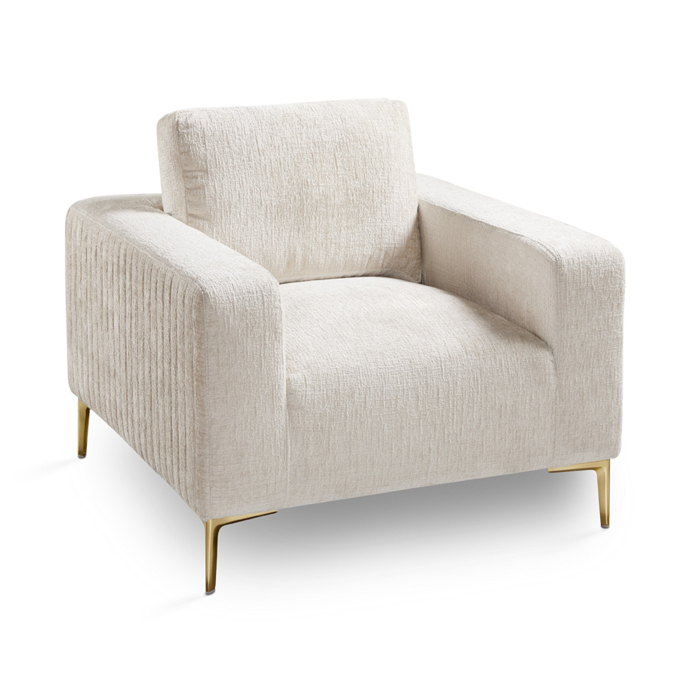 Franco Gold Accent Chair: Grey Chenille